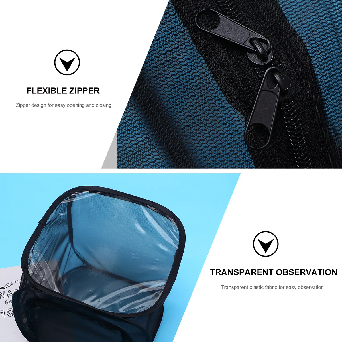 หลักฐานสําหรับการจัดเก็บแบบพับได้น้ําหนักเบากล่องชีววิทยาการศึกษาแมลงสุทธิเครื่องมือเด็กกล่องกรงแมลง