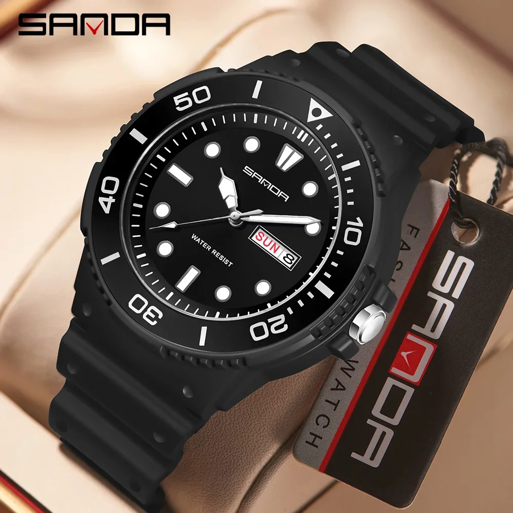 SANDA 3283 New Fashionable Men's Quartz Watch Display Calendar Men's Quartz Watch Simple Personalized Luxury Men's Watch 2026