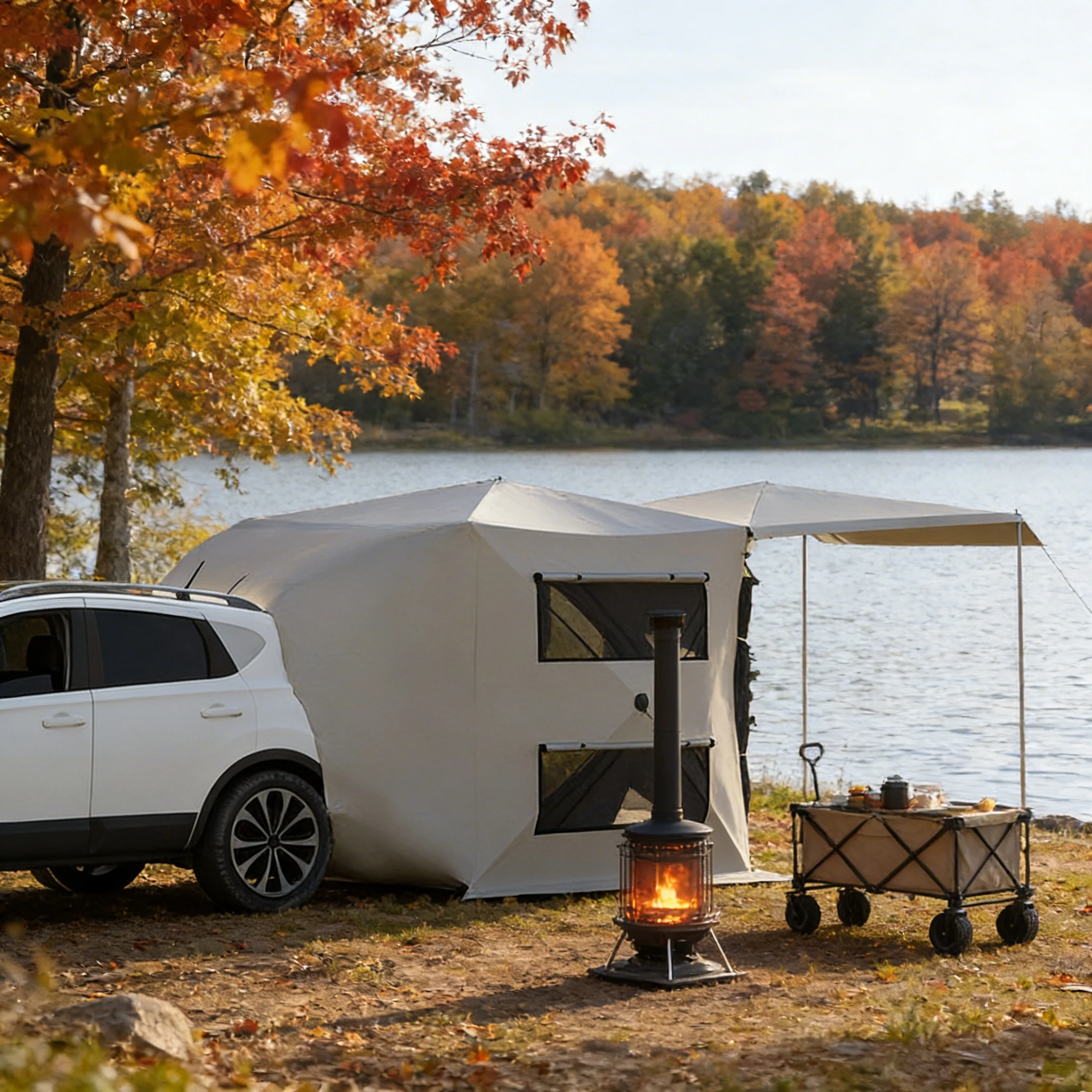 Factory Direct Sunscreen Automatic Car Tent Large Car Tent Cover For Family Camping