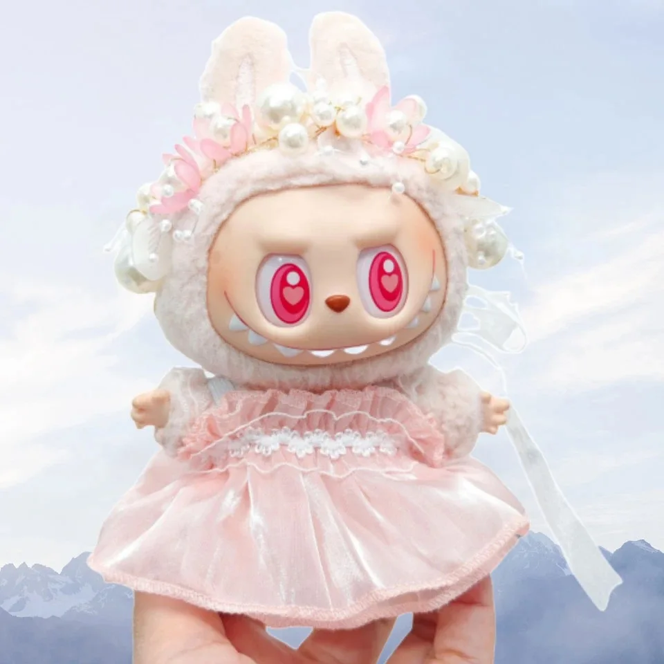 Labubu Doll Clothing Cute Mesh Skirt 17cm Clothing Shoes Doll DIY Accessories Training Sitting Party Games Toys Gifts