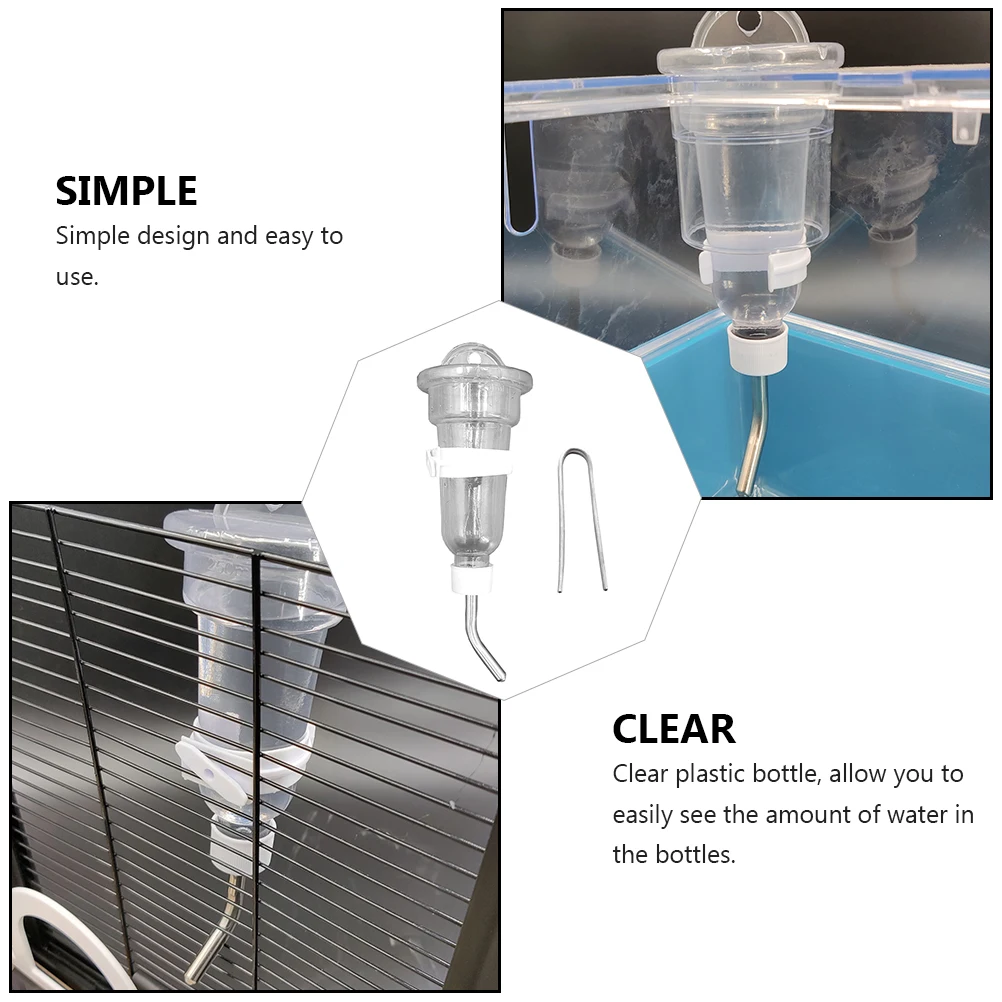 

Pet Water Automatic Feeder for Hamster Rabbit Guinea Pig Clear Rabbit Water Bottle Plastic Stainless Supplies Accessories