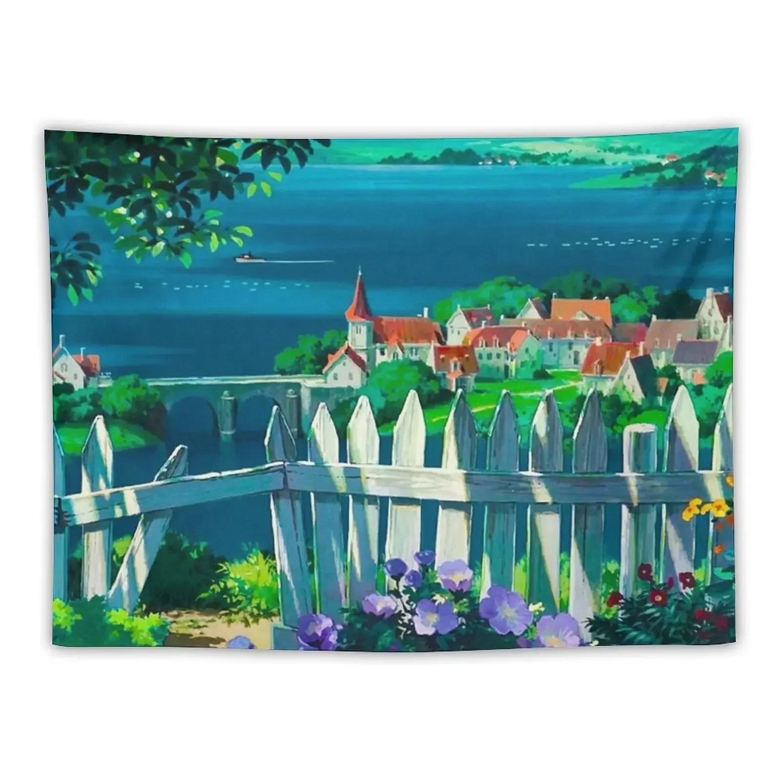 Under the Fence to the Witch's House We Go Tapestry Wall Mural Outdoor Decor Room Decor Decorative Wall Mural Tapestry