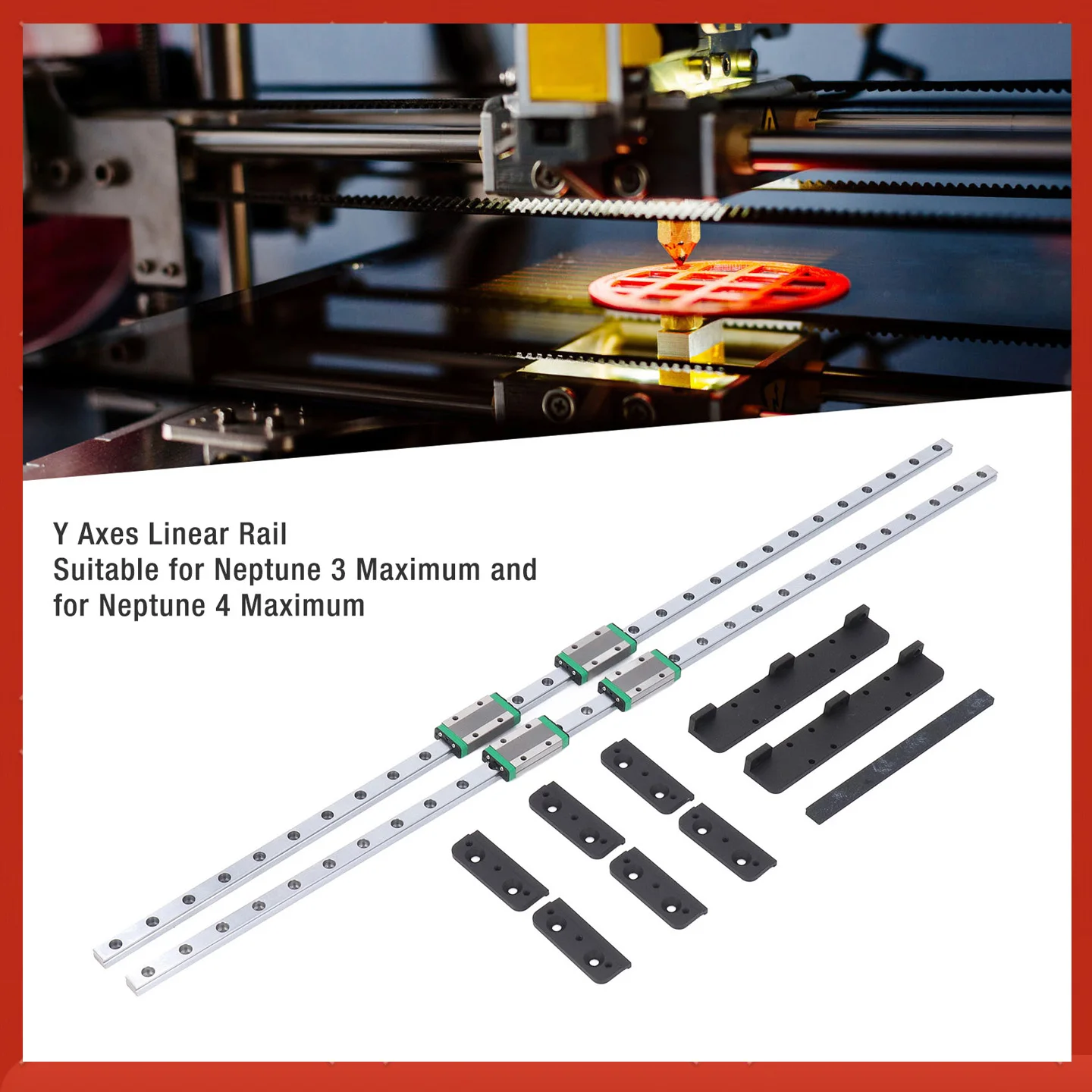 Linear  Rail Kit High Carbon Cr Steel Low Noise Y Axes Linear  Rail Hard Wearing Uniform Force for Neptune 3 Maximum