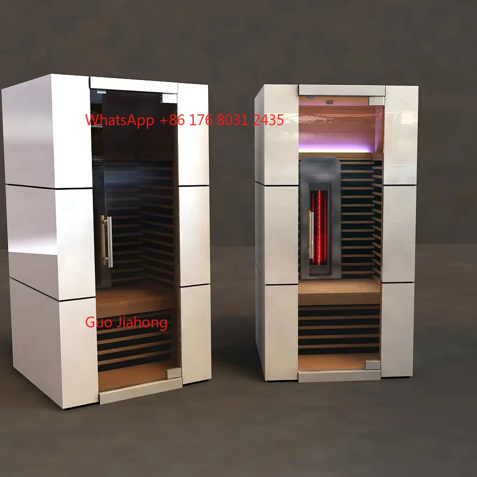 

Wood 4 Person Indoor Sauna Hemlock Wood Sauna Room Spruce with FM/AUX