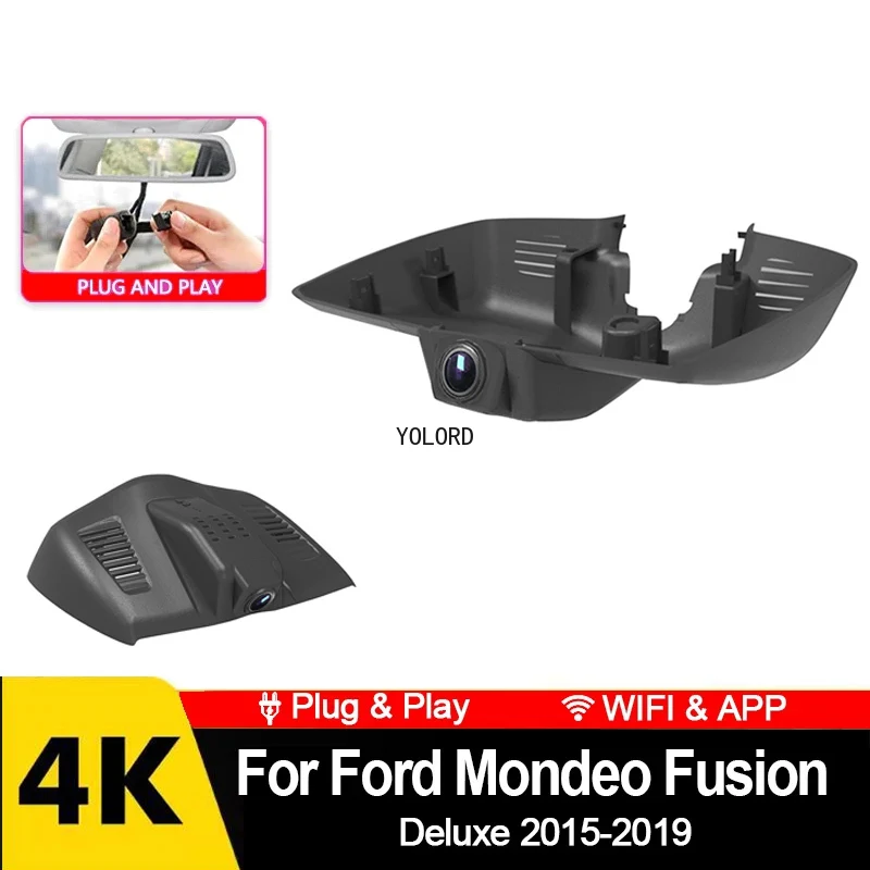 

Передняя камера 4K 2160P, Wi-Fi, видеорегистратор, специально для Ford Mondeo Fusion Deluxe 2015-2019, левый привод Plug and Play DVR, управление через приложение