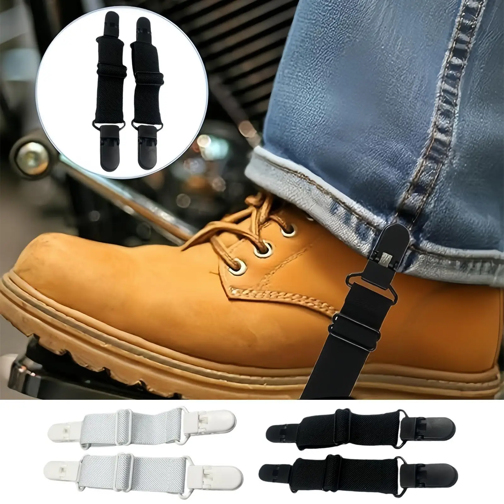 

Adjustable Boot Bands 2pcs Cowboy Boot Straps to Prevent Ride-Up, Pant Leg Holders for Motorcycle Riding & Work