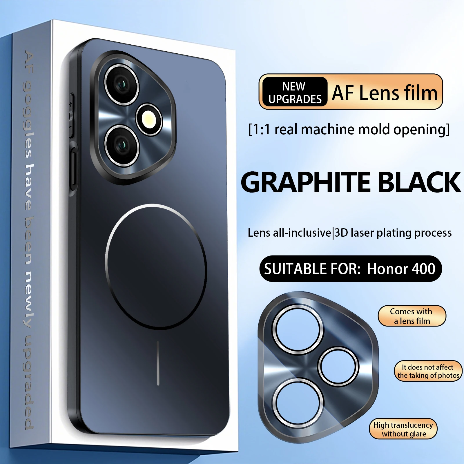 Casing Magnetik Pengisian Daya Nirkabel Matte Untuk Honor 400 Pro Global Honor400  Tipis dengan Pelindung Kamera Kaca Terintegrasi Penutup Ponsel Funda