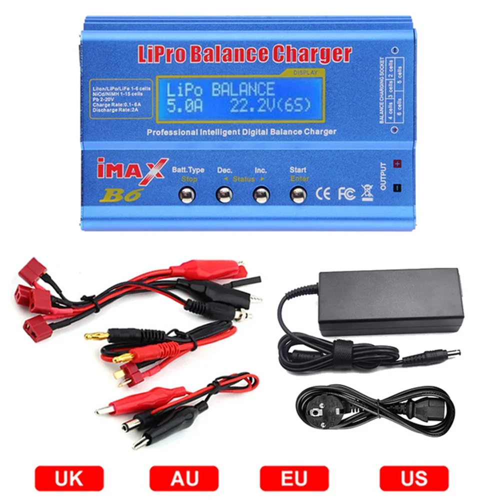 

RC IMAX B6 80W Lipo Charger For NiMh Li-ion Ni-Cd Lipo Battery Charger Balance Discharger &12V 5A Adapter Charger