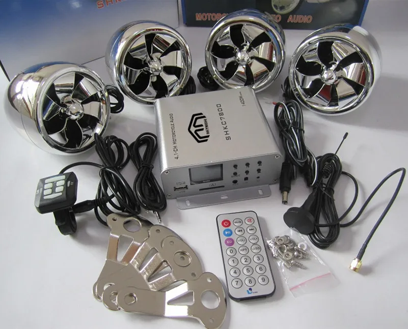 

4.1ch 1400 Watt with SD USB AUX Motorcycle Audio System for UTV ATV Golf Car Marine Audio