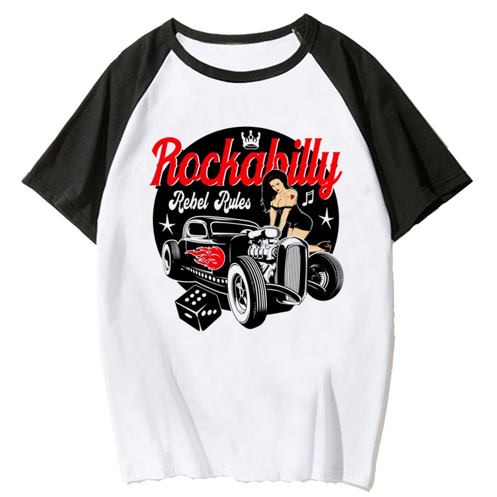 Rockabilly tshirt women summer anime t-shirts girl comic streetwear Japanese clothes