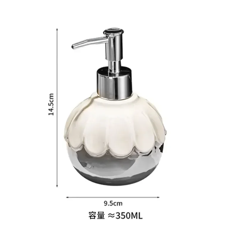 Botella desinfectante de manos de cerámica de 350ml, botella de prensa de loción de gel de ducha para el hogar y el Hotel, dispensador de champú de jabon