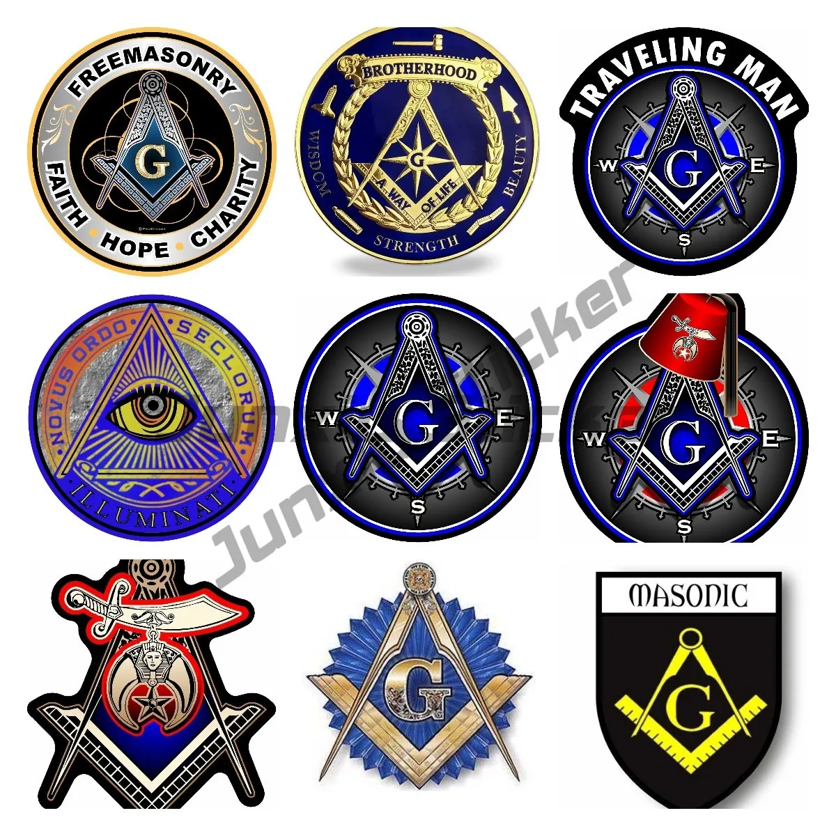 Masonic Masonic Square and Compass Car or Truck Window Laptop Decal Sticker