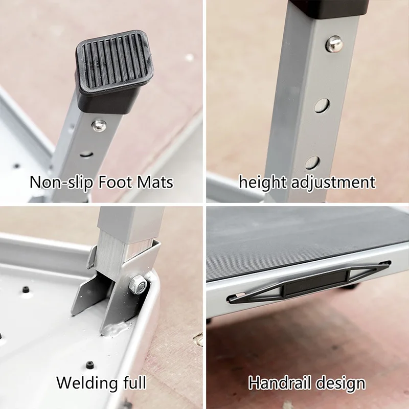 Three step folding ladder stool, with a load capacity of 150KG, widened anti slip pedals, carbon steel frame, one click folding image 5