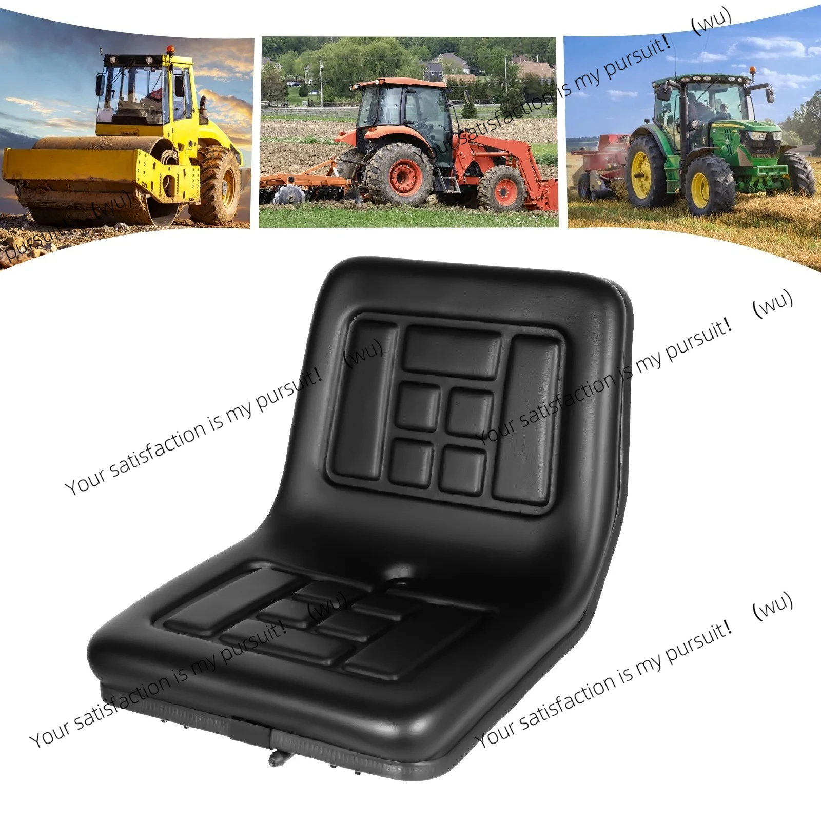 

Universal Tractor Seat Adjustable Forklift Truck Seat Compact Lawn Mower Seat Black Waterproof for Farm Machinery Load 100kg