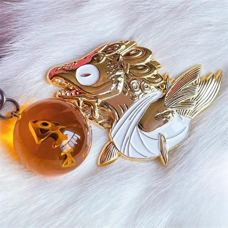 

In Stock Splatoon3 Jet Warrior Gold Salmon Metal Badge Anime Game Peripheral Accessories
