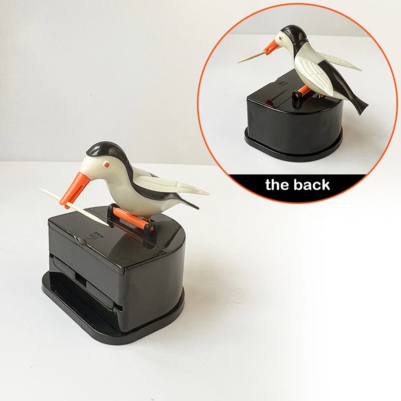 Creative Funny Bird Toothpick Box Automatic Rise Home Press Type Toothpick Bucket Cute Intelligent Woodpecker Toothpick Tube