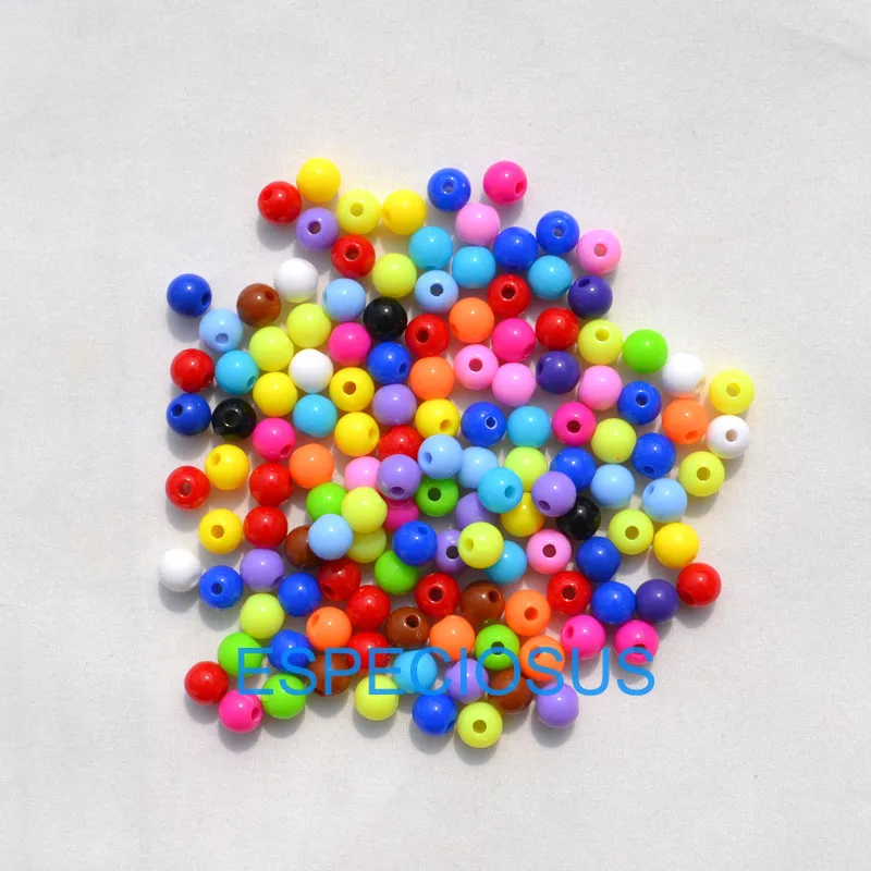 Multi Colors 6MM Round Shaped Acrylic Measly Beads DIY Jewelry Handmaking Accessories Plastic Spacer Bracelet Fittings 200 PCS