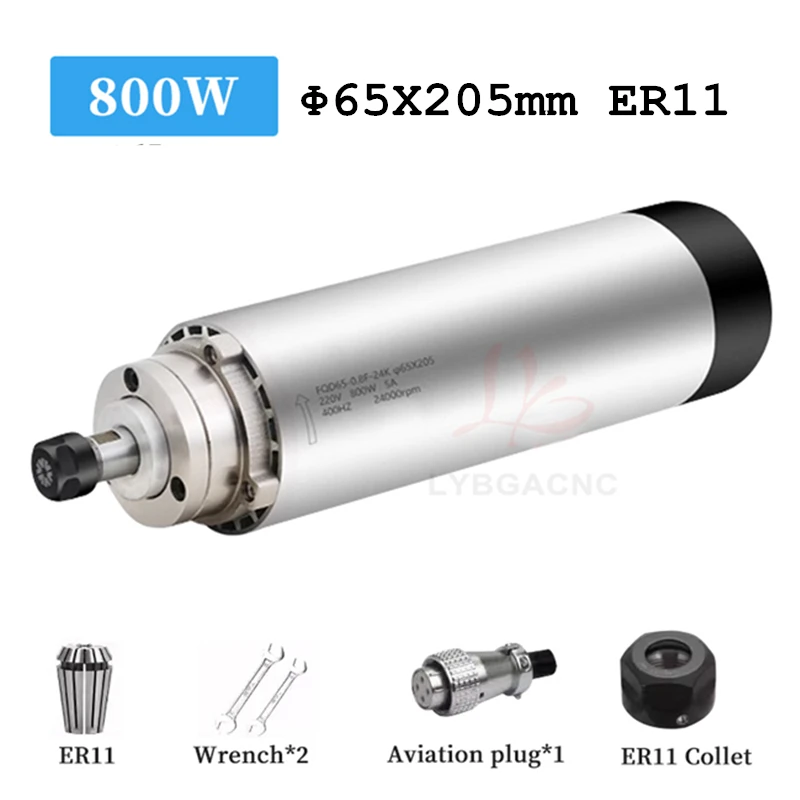 800W 1.5KW 2.2KW 3.2KW Spindle Motor Air Cooled High Speed CNC Ceramic Bearing ER11 ER16 ER20 220V Engraving Parts