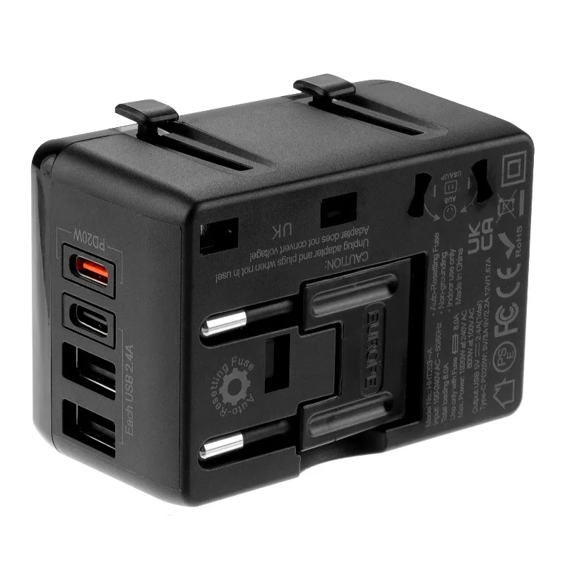 Multifunctional socket Global pass conversion plug GaN 20W travel fast charging plug converter
