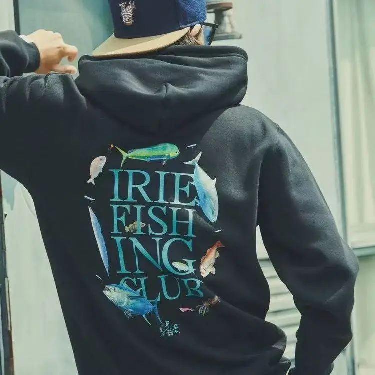

2025 Autumn/Winter Fishing Club printed hooded sweatshirt loose men's and women's sport top