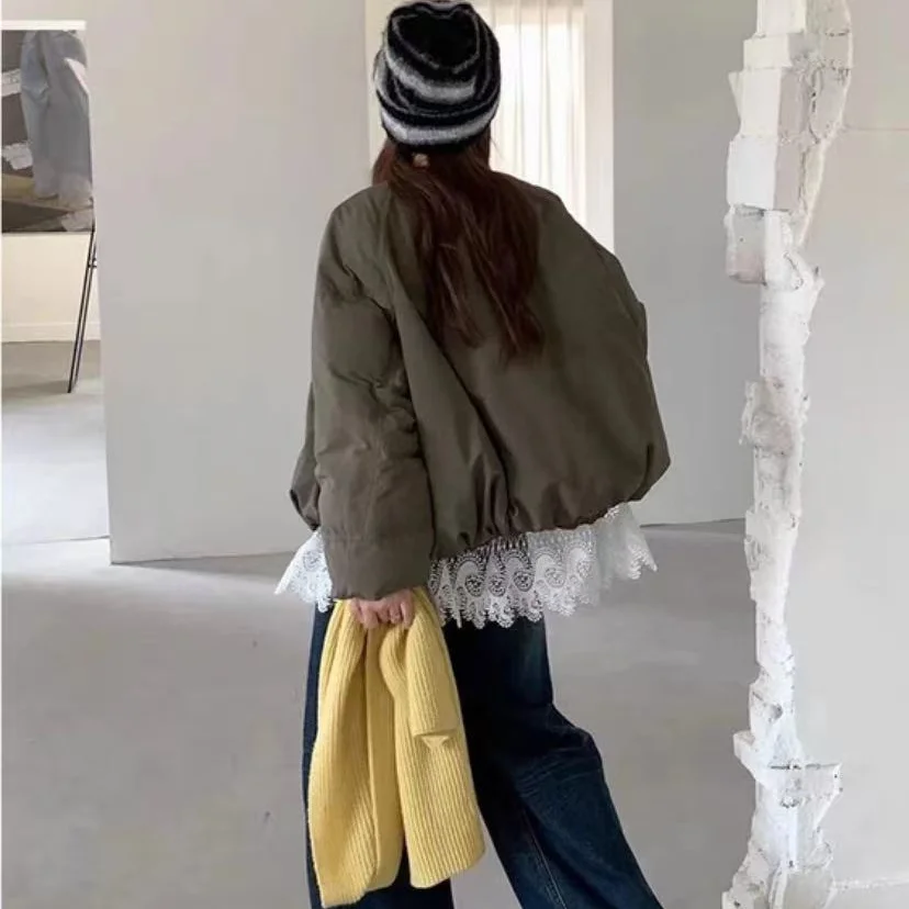 2025 Casual Design 90 Down Jacket for Women, Bread Style, New Fashion Long-sleeved Thick Winter Coat Suitable for Cold Weather