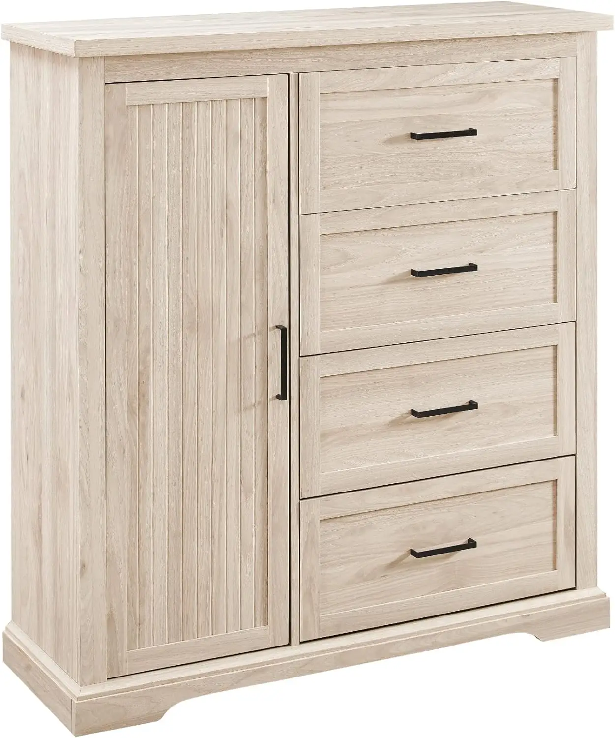 

Walker Edison Coronado Coastal Style 4 Drawer Grooved Door Storage Chest, 45 Inch, Birch