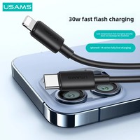 USAMS PD30W Type-C Fast Charging USB Cable For iPhone Apple 15 Huawei Android Motorcycle Electronic Accessories