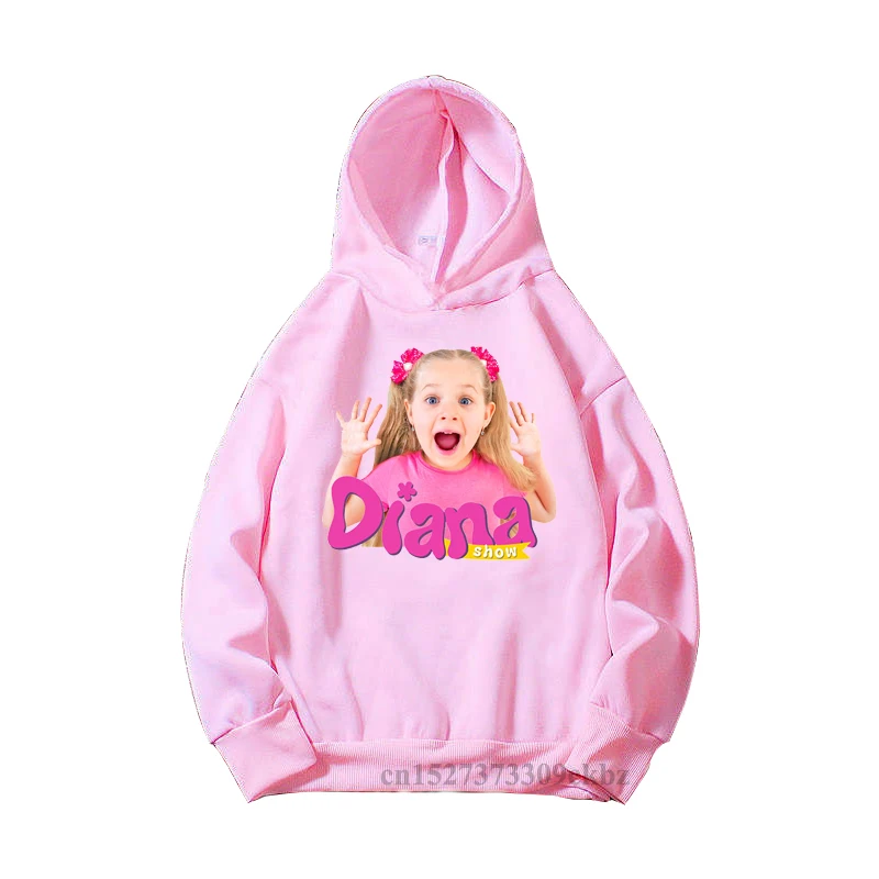 

Kids New Hoodie Girls Pink Sweatshirt Funny Children Diana And Roma Show Print Autumn And Winter Fashion Girls Clothes Tops