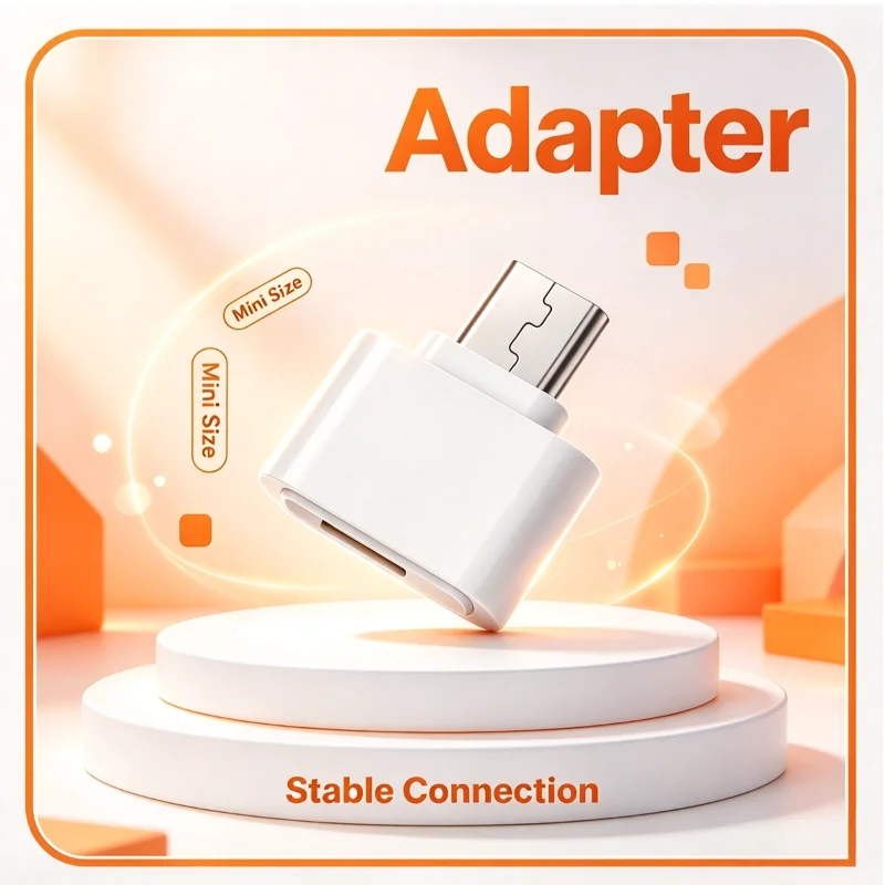 Mini Micro USB to USB OTG Adapter, Compact Plug and Play Converter OTG Connector