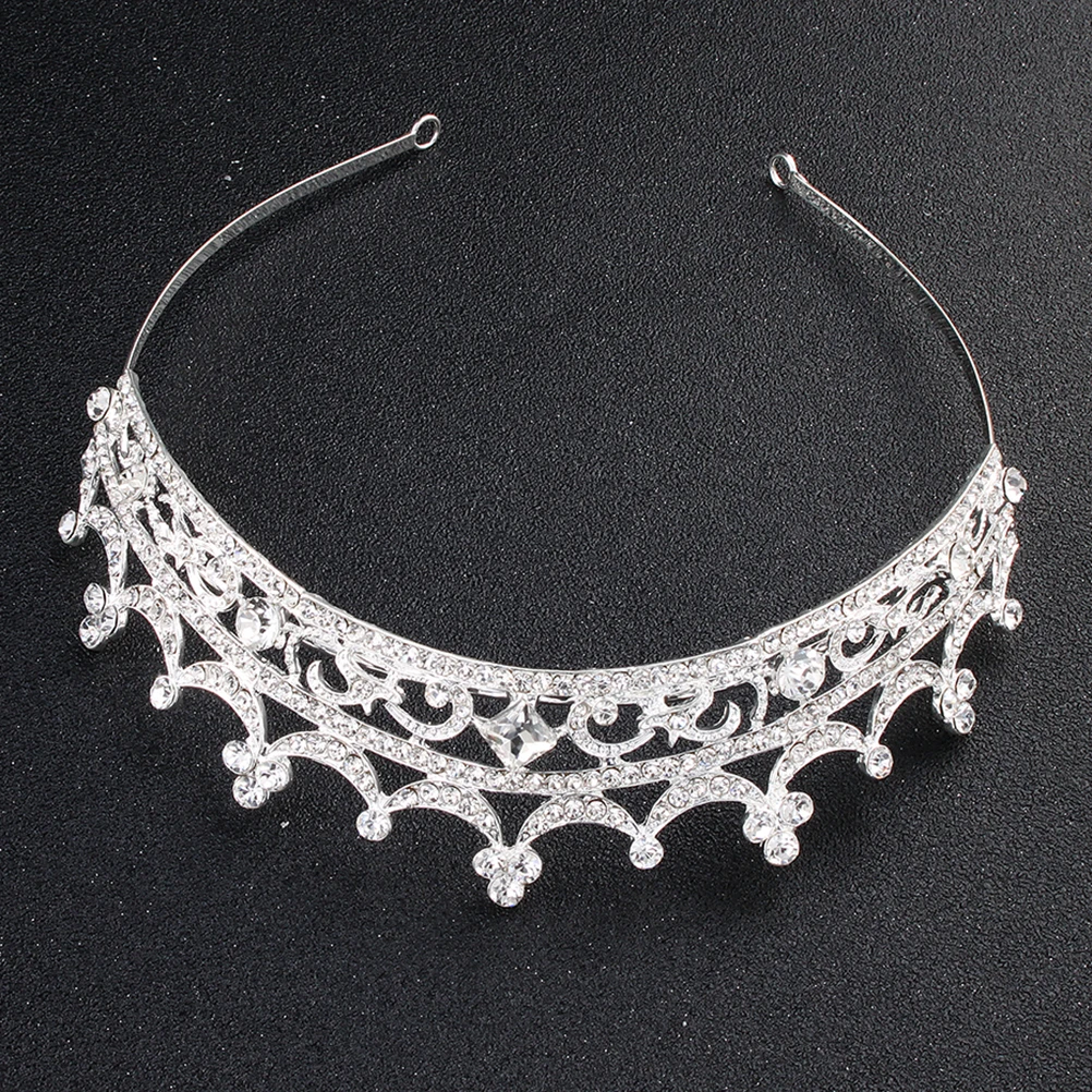 

1pc Crystal Bride Shiny Wedding Party Headdress Banquet Bridesmaid Crown Women Girls Crown Durable Lightweight Sparkling Elegant