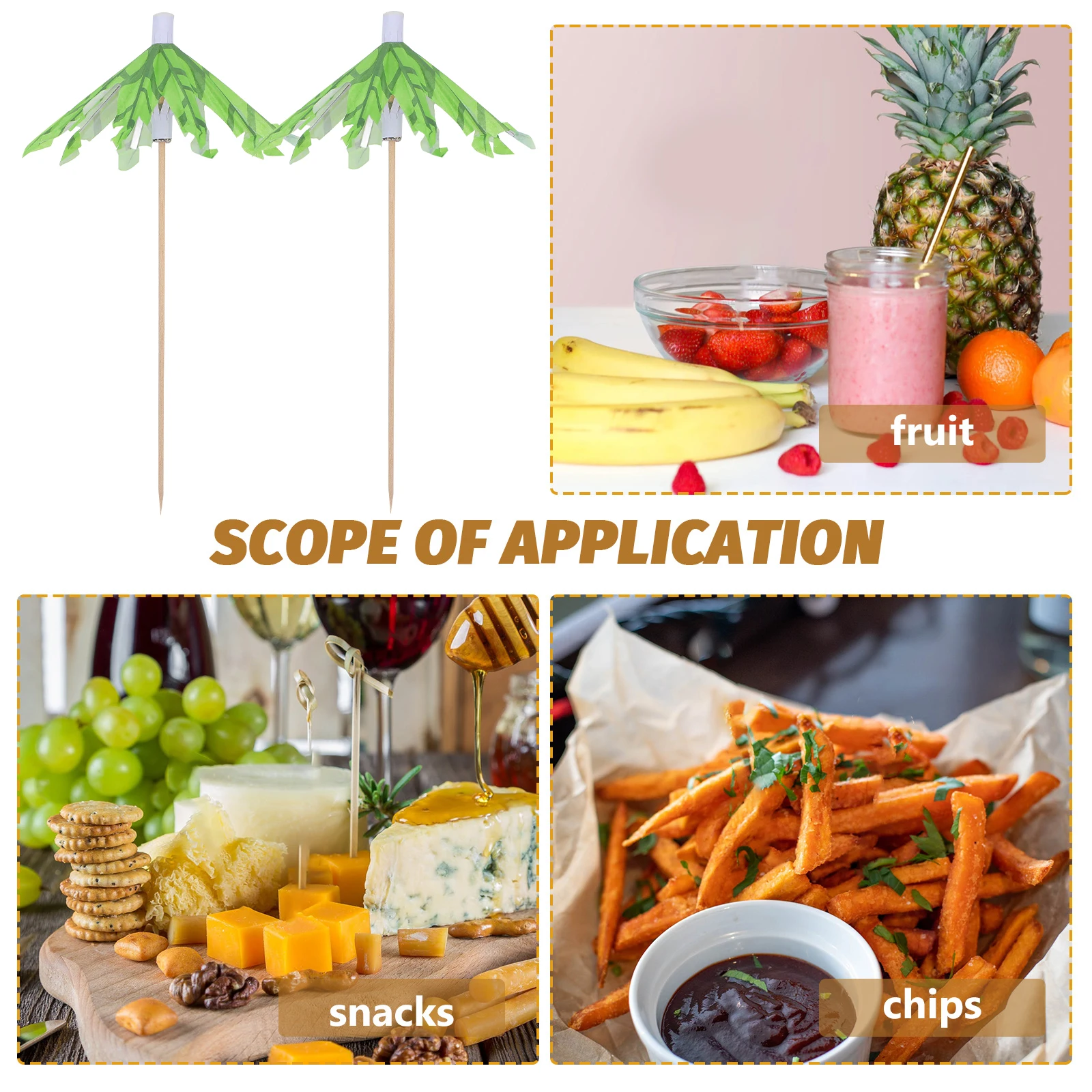 

10pcs Hawaiian Drinking Umbrellas Picks Cocktail Fruit Picks Bamboo Paper Appetizer Toothpicks For Wedding Beach Birthday Party