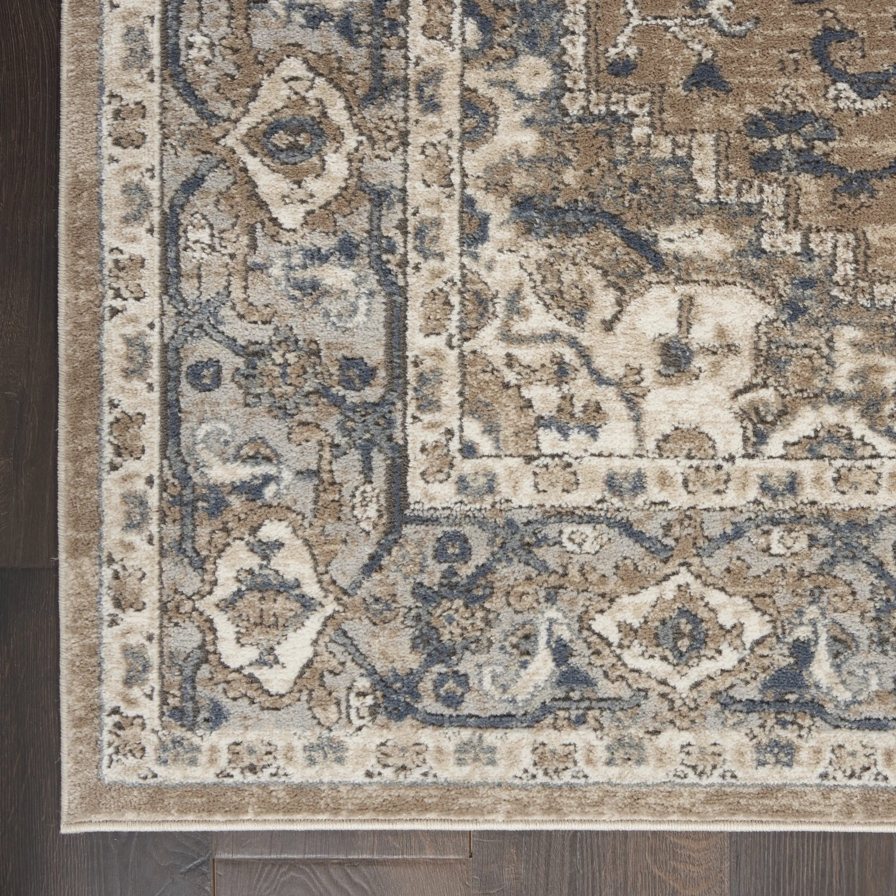 Concerto French country Beige/Grey 2'2 x 10' Area Rug, (2x10)