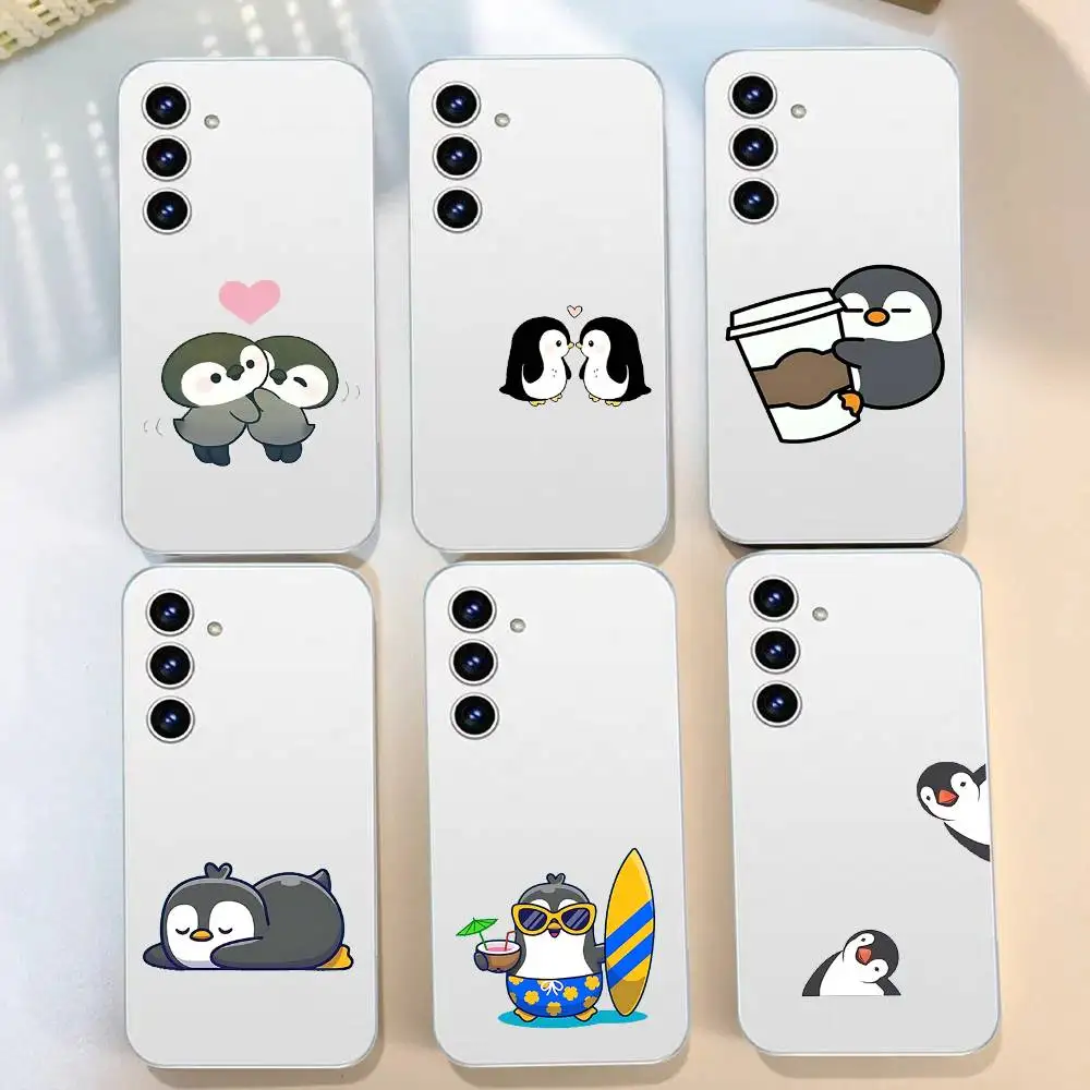 Cute Lovely Penguin Phone Case For Samsung Galaxy S21 S22 S23 S24 S25ULTRA FE Ultra Plus5G A52S Transparent Cover