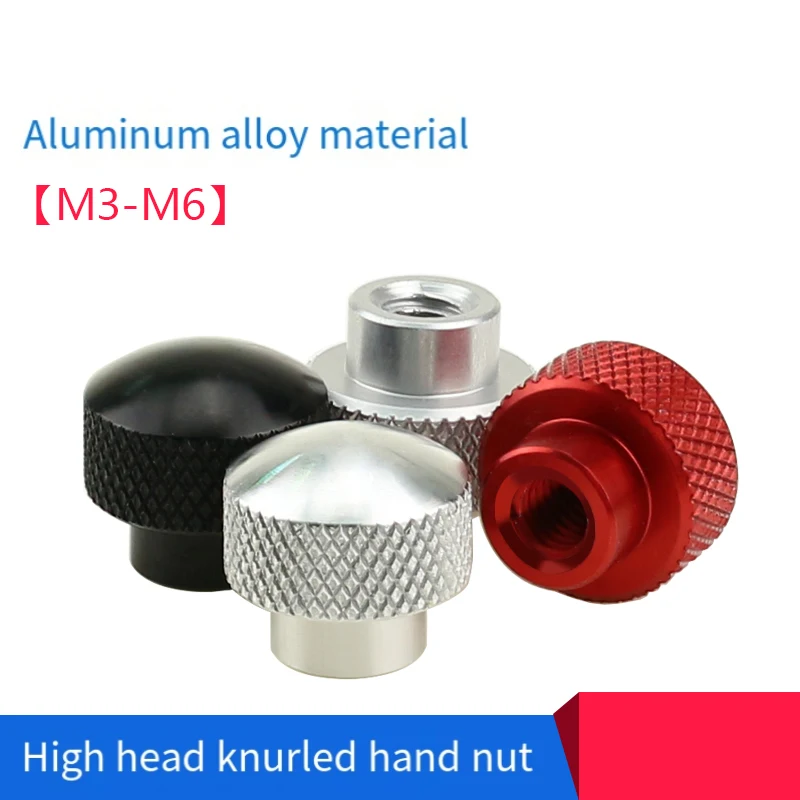 2/8/15Pcs M3 M4 M5 M6 M8 Round Head Knurled Thumb Nut Nickel Plating Carbon Steel Blind Hole High Step Hand Tighten Nut