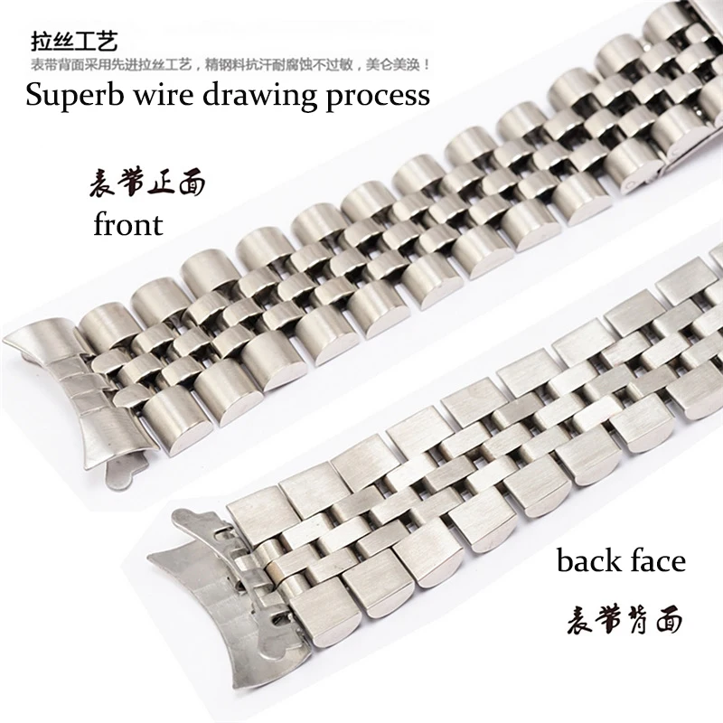 Cuved End Strap For Rolex Seiko Sostituisci cinturino da polso universale in acciaio inossidabile 13mm 17mm 18mm 19mm 20mm 21mm 22mm Cintura