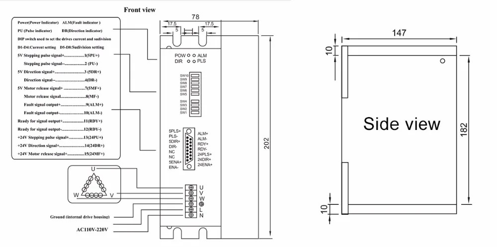 شنتشن محرك متدرج سائق مصنع Lichuan 3 المرحلة Nema42/ Nema51 خطوة سائق 7A السائر تحكم AC220V LC3722HTC
