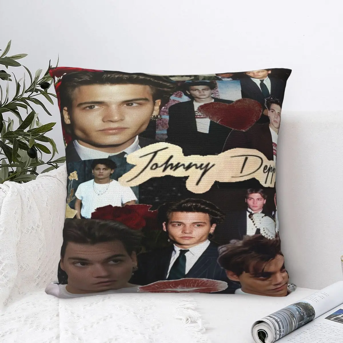 Johnny Depp actor Printed Pillowcase Cushion Cover Throw Pillow Cover New Style Bedroom Decor Square Multi-Size