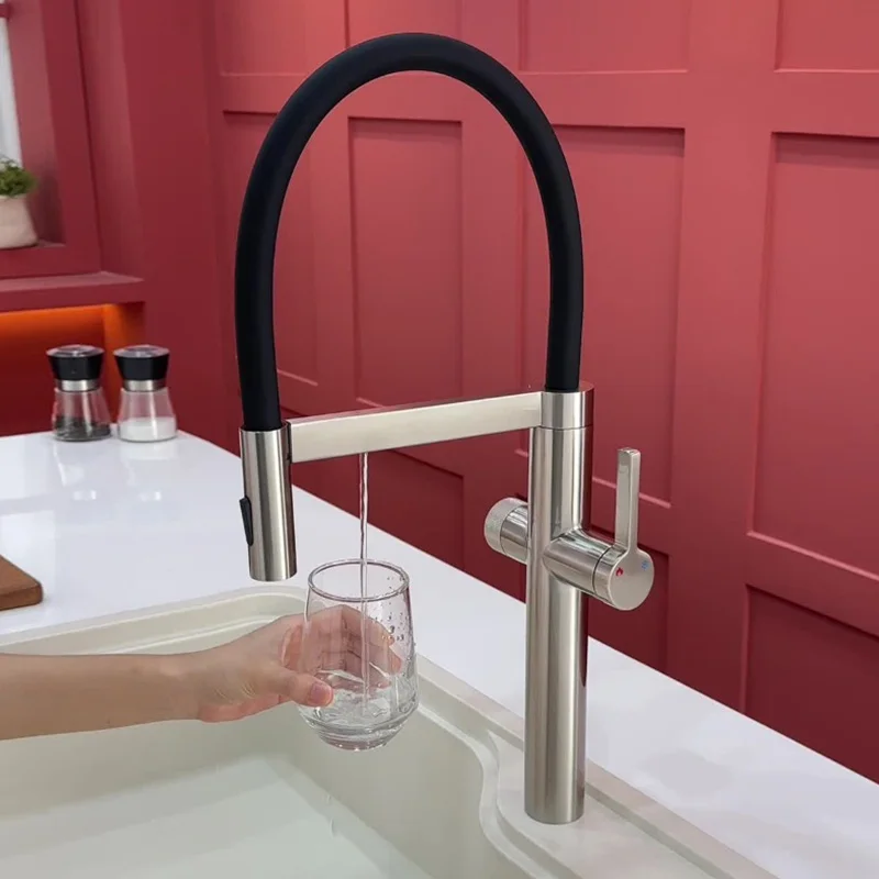 

Magnetic Suction Pull Down Sprayer 304 Stainless Steel Sink Mixer Water Purifier Faucet Tap Kitchen Faucet With Pure Water