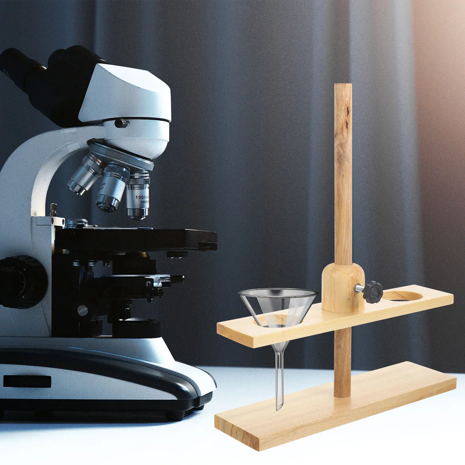 1Pcs Double Hole Funnel Stand Detachable Design Chemistry Laboratory Support Experimental Apparatus Supplies Supplies