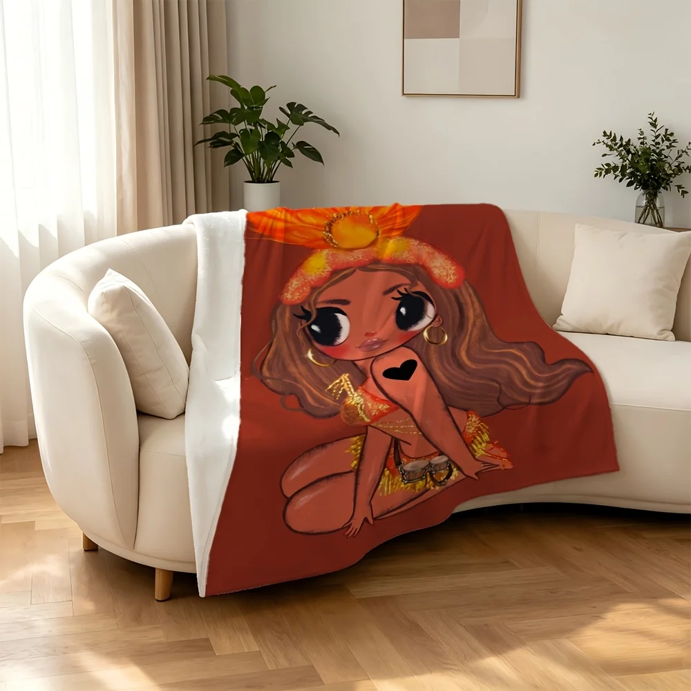 Boho Tropical Sunset Pop Art Woman Blanket Throw Cozy Decorative Wall Tapestry Chic Print Bohemian Dream Aesthetic Gift Decor