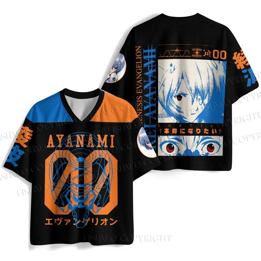 Evangelion Asuka Baseball Shirt T-shirt for Men and Women, Fashionable Casual Streetwear for Anime Fans Tees Colthing