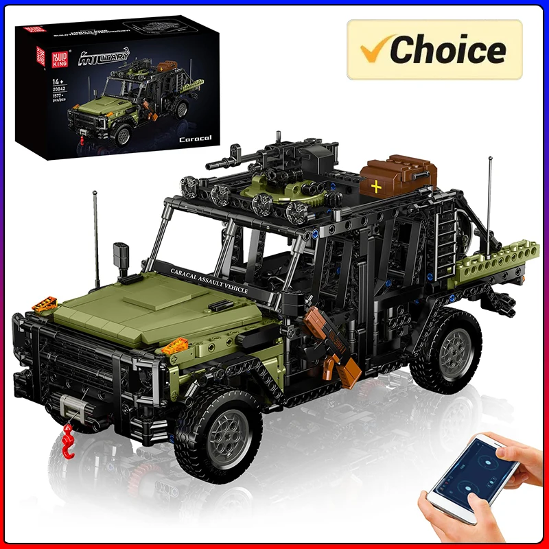 

Mould King 20041/20042 Technical Car Toys The RC Caracal Vehicle Building Block Assembly Military Car Brick Kids Christmas Gifts