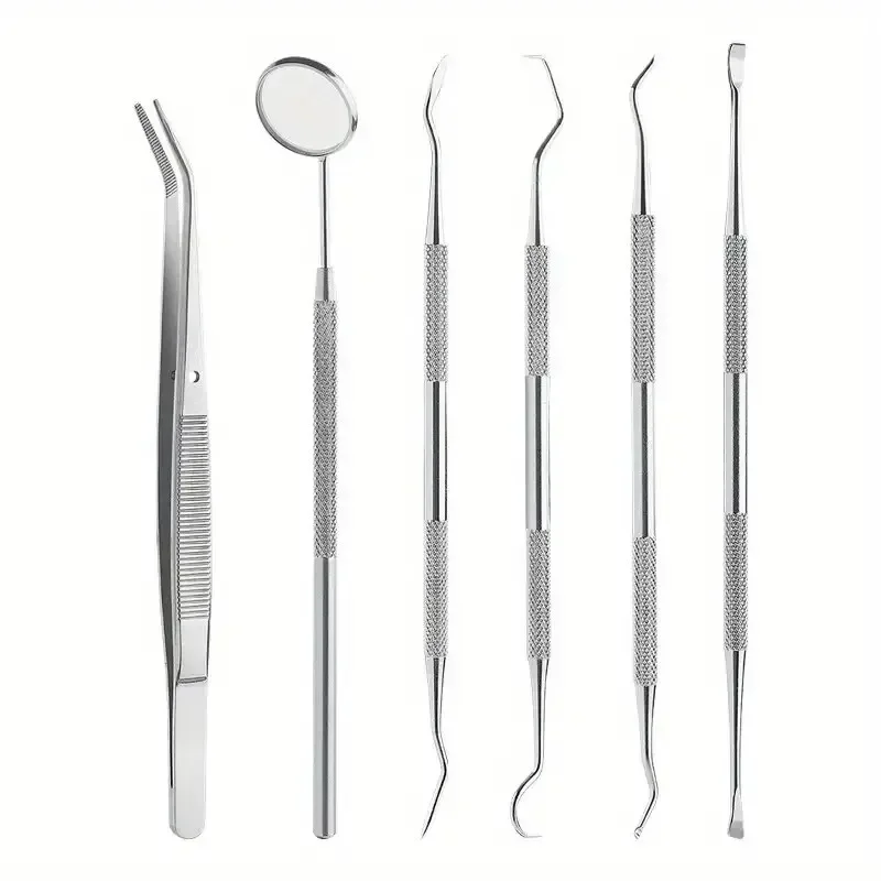 3/5/6PCS Stainless Steel Dentist Oral Tools Cleaning Flossing Tartar Removal Easy to Clean Not Easy to Break Dental Oral Mirror
