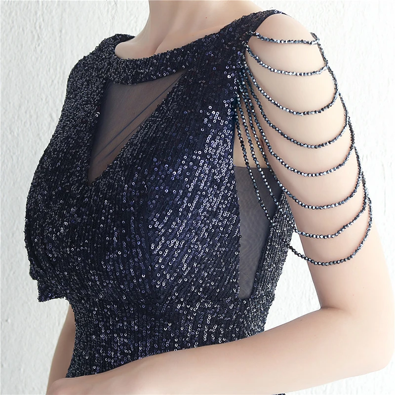 2023年新作 ワンショルダー Oネック バックレス スパンコール ウェディング ブライズメイド イブニングパーティー カクテル プロム ロングドレス