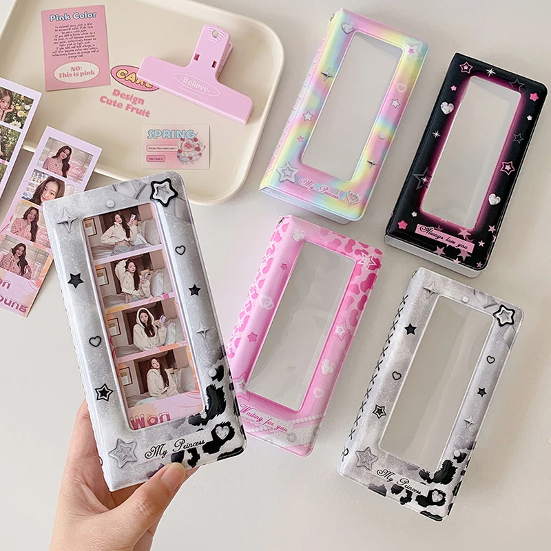 Star Photo Booth Frame Collection - 2x6 Inch Strip Album, Unique Wedding Keepsake, 18 Page Bookmark Holder, Fits 36 Images