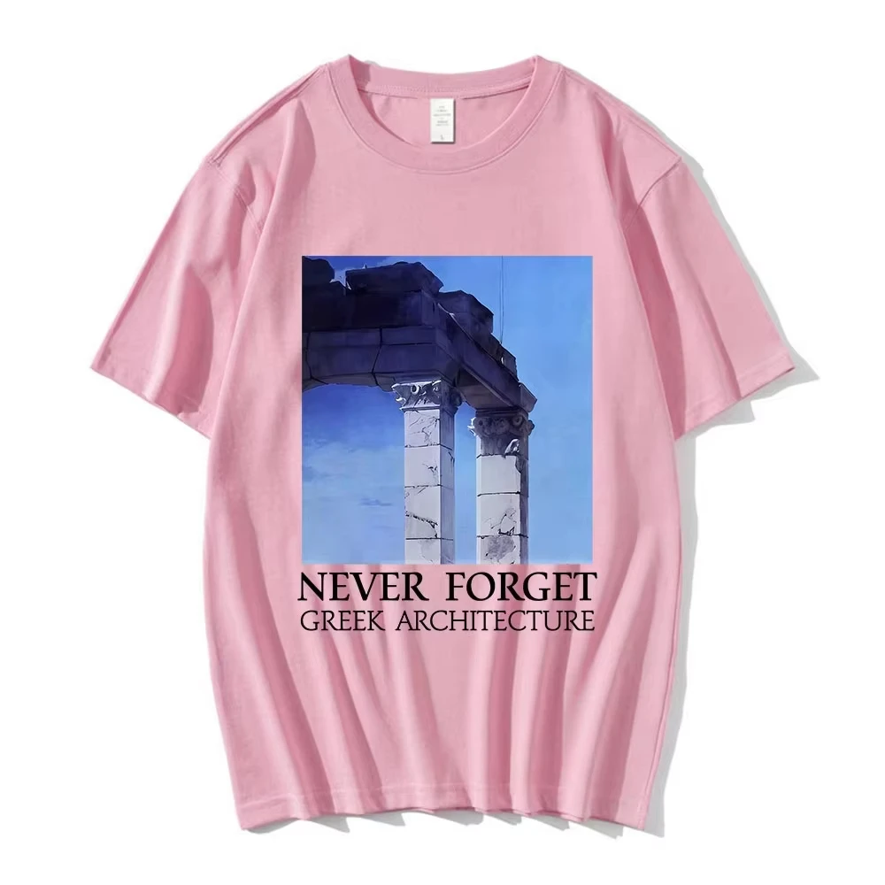 2026 NEVER FORGET GREEK ARCHITECTURE T-Shirts für Männer und Frauen, übergroße, kurzärmelige T-Shirts mit Rundhalsausschnitt, Unisex-Mode, Streetwear-Tops – Detail 7