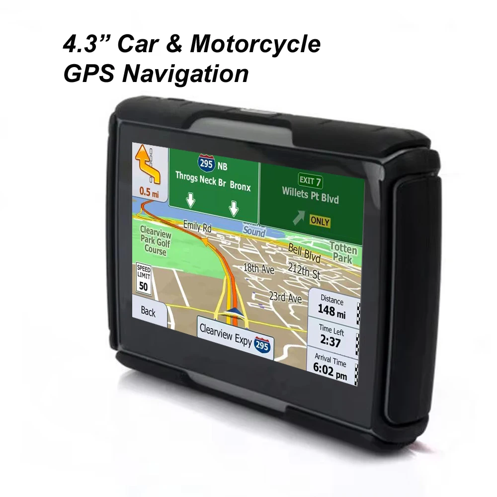 4.3 inch Car and Motorcycle GPS Windows GPS Navigation IPX67 Waterproof dustproof shockproof Bluetooth FM AVIN 8GB free iGo Map