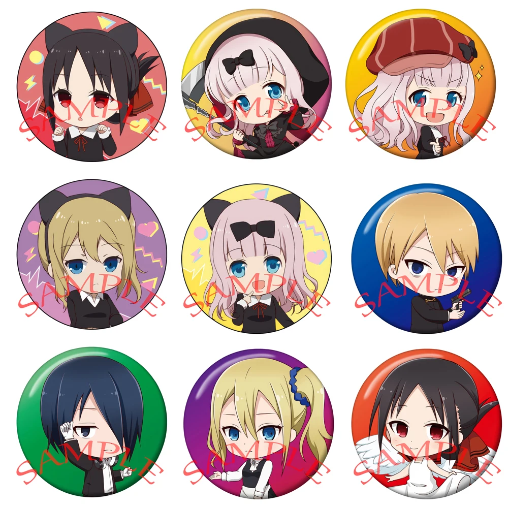 Anime Kaguya-sama: Love Is War Cosplay Shirogane Kei Hayasaka Ai Fujiwara Chika Shinomiya Kaguya Cartoon Badge Christmas Gifts