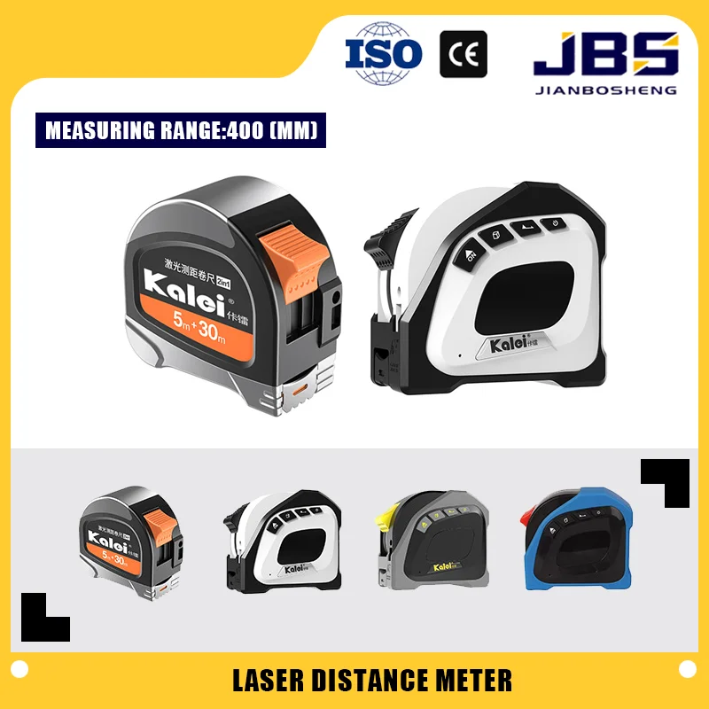 JBS جهاز قياس المسافة بالليزر بالأشعة تحت الحمراء الذكي بشريط 5 أمتار ومدى قياس 40 مترًا