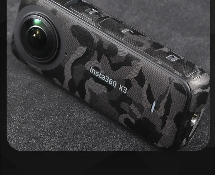 Ucons Anti-scratch Sticker for Insta360X3/Insta360X4 Protective Skin 3M Material Camouflage Black Sticker for Insta360X2